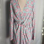 Sleep Junkie Blue and Pink Donut Print Robe with Tie Belt Size undefined Photo 6