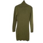 Venus Olive Green Chunky Cable Knit Sweater Dress Cowl Neck Photo 6