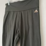 Adidas NWT X Zoe Saldana High Rise Logo Ribbon Cropped Dark Green Tights Large Photo 2