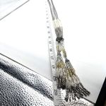 Loft Beaded Fringe Long Layered Twisted Stunning Necklace Silver Photo 2