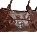 Nine West Women's Brown Leather Shoulder Bag with Zip Closure Photo 1