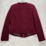 CAbi Smart Jacket Womens 12 Red Merlot Boucle Full Zip tweed wool blend stripe Photo 8