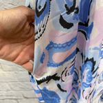 Joy Joy  Pleated Puff Sleeve Dress Sumpy Summer Paisley Size L Blue Pink White Photo 6