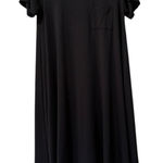 LuLaRoe Black Solid Hi-Lo T Shirt Dress Size Small Polyester Beachy Flowing Photo 0