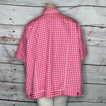 Woman Within Size 34W Pink & White Gingham Check Button Down Jean Jacket Photo 3