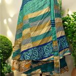 Boho Sari Gypsy reversible floral wrap skirt dress OSFM Green Size undefined Photo 4