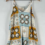 Joie  Silky Chiffon Multicolor‎ Handkerchief Print V Neck Tank Top Photo 0