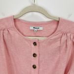 Madewell NEW  Linen Blend Puff Sleeve Tassel Tie Jumpsuit Relaxed Fit Pink XXS Photo 14