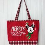 Disney Walt World Mickey Mouse Christmas Ornament Tote Bag Rare Plaid Photo 1
