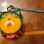 Hand made leather count purse wallet cat dog Yellow Photo 0