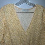 Abercrombie & Fitch Womens Yellow Floral Smocked Cropped Blouse Top Size M boho Photo 3