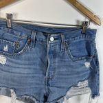 Levi's Women's 501 Light Wash Button Fly Distressed Jean Shorts Sz 28 Boho Photo 1