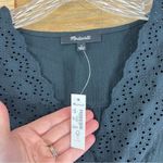 Madewell  Eyelet Trim Twin Set Top in Black Size Large NWT Photo 7