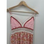 Forever 21  Womens Boho Maxi Dress Size L Rayon Crotchet Floral Hippie Summer Photo 4