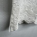 FDJ Women's Garden Core Peasant Coastal Embroidered Crochet Vacation Top Size 4 White Photo 8