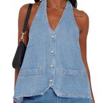 Denim Halter Top Blue Photo 0
