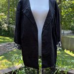 Focus 2000 Black Lace Trim Blazer 16W rhinestone sleeves Photo 0