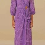 Farm Rio  Lilac Cut Out Guipire Midi Dress Size Small New w/tag $380 Photo 1
