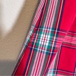 Vintage Red Green Plaid A Line Midi Skirt Womens 6 Button Down Christmas Holiday Photo 8