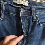 Free People Blue Skinny Jeans with Raw Hem Photo 7