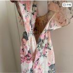 Sézane  NWT Emeline Linen Midi Short Sleeve Floral Midi Dress in Romantic Flowers Photo 9