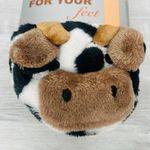 A little treat for your feet. Cow cozy fuzzy slippers size 4 Photo 1