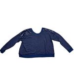 Free People Women's Blue Sequin Long Sleeve Pullover Cropped Sweater Size S Photo 3