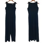 Julia Jordan  Black Sleeveless Wide Leg‎ Scoop Neck Jumpsuit Bow Shoulder Size 6 Photo 1