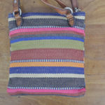 Fossil Women's Leather & Striped Cloth Crossbody Bag Photo 9
