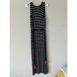 Talbots  Embroidered Tassel Belt Stripe Jersey Maxi Dress Sz M Summer Preppy New Photo 3