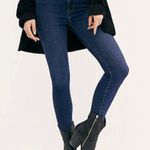 Free People Dark Wash Denim Navy Miles Away High Rise Skinny Jeans NEW Photo 0