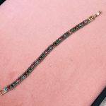 Vintage gold plated rhinestone tennis bracelet Photo 2