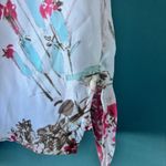 Chicos Easywear 2 Open Front Cardigan White Floral Kimono Cottagecore Romantic Size L Photo 4