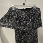 Bebe  Black Sequin Strapless Jumpsuit | NYE Party Glam | Size Medium Photo 6