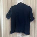 Reborn Dark Blue Denim Jacket with Ruffled Cap Sleeves & Hem Sz M Size M Photo 3