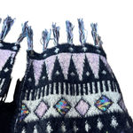 Desheng Black Patterned Multicolor Fair Isle Cardigan/Poncho/Wrap Photo 5