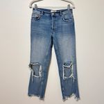 Free People  Maggie Mid Rise Straight Leg Jeans Size 25 Distressed Photo 1
