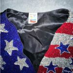 Bali  designs sequin Vest patriotic USA flag stripes stars vintage size Large Photo 4
