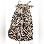 Mlle Gabrielle Black and Tan Rouched Midi Dress Zebra print size 1X NWT Photo 6