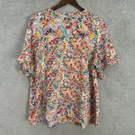 Zac and Rachel Button Up Womens 2X Top Colorful Paisley Short Sleeve Ruffle Boho Photo 2