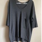 Kerisma  Gray Quarter Sleeve Oversized Mercerized Wool Blend Blouse -Large Photo 0