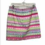Lilly Pulitzer  Size 8 Pink & Green Multi Ribbon Pencil Skirt Preppy Easter Photo 2