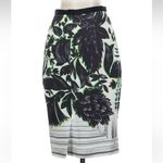Peter Pilotto Black Green White Floral Midi Pencil Skirt Women’s Size 4 Small US Photo 1