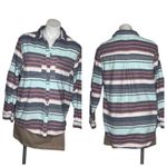 BDG Urban Outfitters Striped Long Sleeve Button Up Flannel Size Large Photo 7