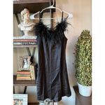Sleeper Feather Mini Slip Dress Black Womens Size Medium Photo 3