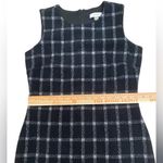 Calvin Klein Timeless Black Grid Sleeveless Stretch Sheath Pencil Dress Old Money Photo 3