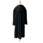 VINTAGE JULIA KLEIN Hooded Wool Longline Pea Coat Black Size 12 Photo 6