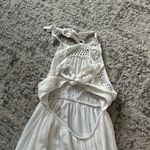 Lulus LULU’S Floral Flair White Crochet Tie Back Halter Maxi Dress Photo 6