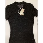 Johnny Was New.  black lace top. Runs big. XXS. Retails $150 Photo 8