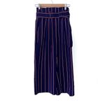 Derek Lam  10 Crosby Blue Navy Striped Satin Culottes Pants Size 00 Photo 1